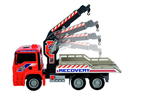 Dickie Toys 12" Air Pump Action Tow Truck with Crane Vehicle - Thumbnail 6