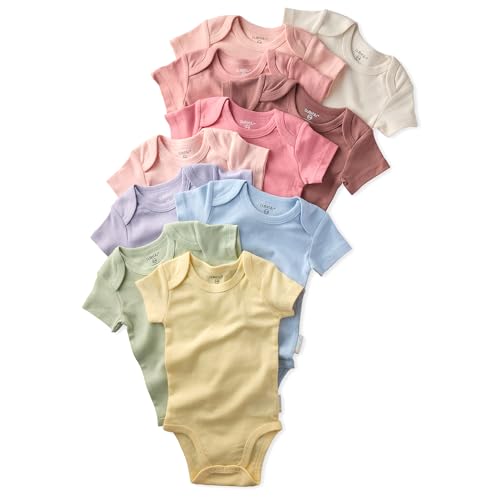Image of Butterblu Baby Avery 10-pack Short Sleeve Bodysuits​ 100% Organic Cotton for Baby Boys​ & Girls