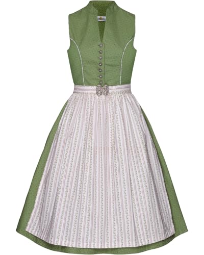 Almsach Midi-Dirndl Grün/Offwhite 40