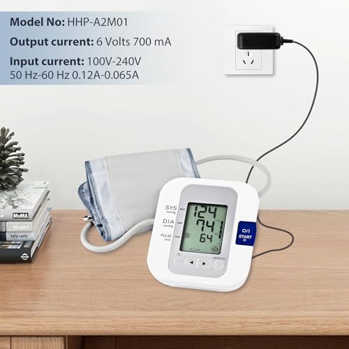 6V Netzteil Ladegerät für Omron Blutdruckmessgeräte M7, M500, M700, M3, M5 Serie, Netzadapter Ersatz Netzteil Kompatibel mit Omron M2, M6, M8, M9, X3, X4, X7, HEM-7156, HEM-7361T, JPN-500, 1.4M