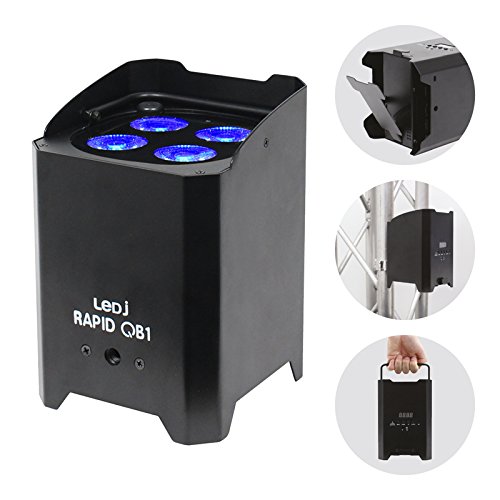 LEDJ Rapid QB1 RGBW - Par de luces LED (funciona con pilas), color negro