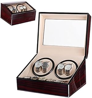 HOSEN Automatic Watch Winder Storage Display Box with 4 Watch Winder + 6 Watch Display Storage, Automatic Rotation Luxury Watch Winders Display Box,Watch Winders for Automatic Watches