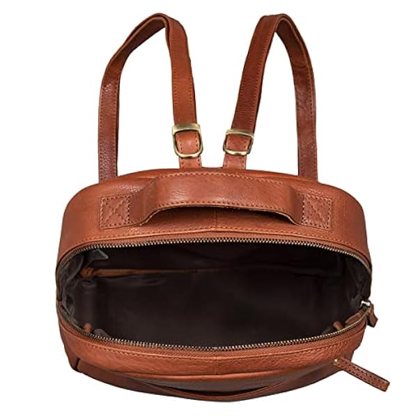 STILORD 'Kayla' Rugzak Vintage Dames Leer Rugtzak Handtas Leren Rugtas voor Tablets Retro Backpack Uitgaan Shopping Vietsen Dagrugzak, Kleur:texas - bruin