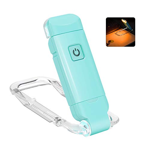 Image of LUXSWAY USB Rechargeable Book Light for Night Reading in Bed,Clip on LED Reading Light,Portable Bookmark Light with Brightness Adjustable for Eye-Protection,Warm White and Amber LEDs