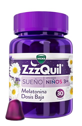 ZzzQuil Sueño Apto desde Niños 3+, Complemento Alimenticio En Gummies Para Dormir toda la familia, sabor a frutos del Bosque, 30 gummies