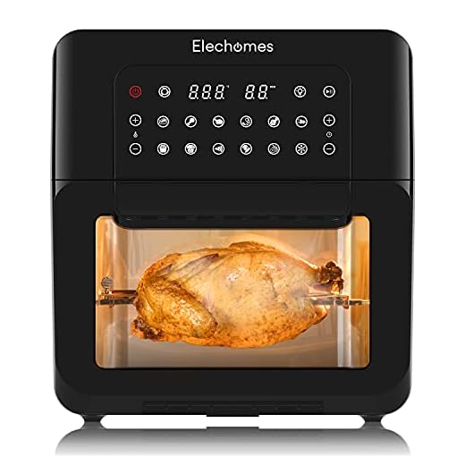 Elechomes Varmluftsfritös, varmluftsugn, 17,5 l, luftstekpanna 1 700 W, fritös utan olja, dörrmaskin, dubbelfläkt, digital LED-pekskärm, 12 program, 145 recept, AG82B