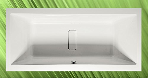 Vasca da bagno Marlene 180 x 80 x 48 cm con supporto e tubo di scarico in polistirolo