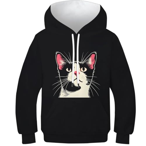 Hoodie enfant chaton 3D idéal pour l'école et les sorties de votre ado