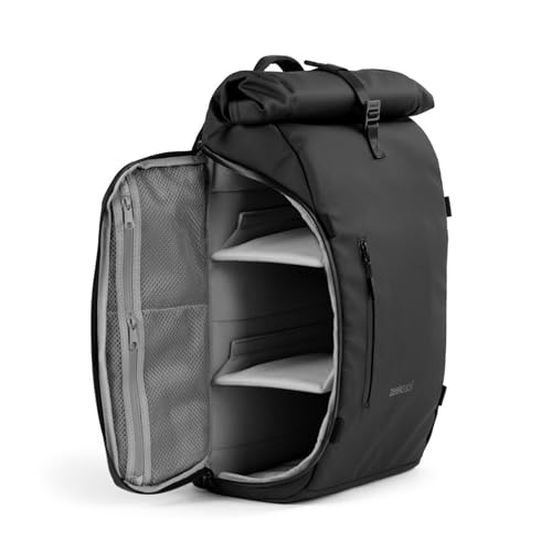 Zeeksack Rolltop Rucksack Schwarz 21-26L – Reiserucksack mit Laptopfach, herausnehmbaren Trennwändeâ€¦ – Miniatur