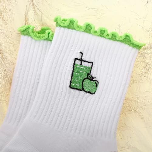 Image of Jeyiour Summer Cute Pilates Socks Women Bow Nonslip Ruffle Yoga Socks with Grip Barre Pilates Gift for Work Dance Fitness