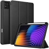 Fintie Hülle für Xiaomi Pad 7 / Pad 7 Pro 11.2 Zoll 2024 Tablet - Superdünne Soft TPU Rückseite Abdeckung Schutzhülle mit Stifthalter & Auto Schlaf/Wach Funktion, Schwarz