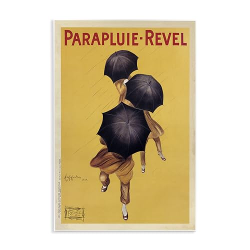 Vintage Parapluie-Revel Poster, 10 x 15 Inch Mounted Print on Wall Plaque