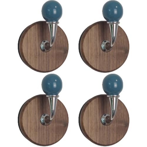 4 Pcs Colorful Magnetic Hooks Heavy Duty Magnet Hook Strong Neodymium Magnetic Coat Hooks Magnetic Hanger for Refrigerator, Metal Door, Locker for Hanging Towel, Coat, Bag, Umbrella (Blue)