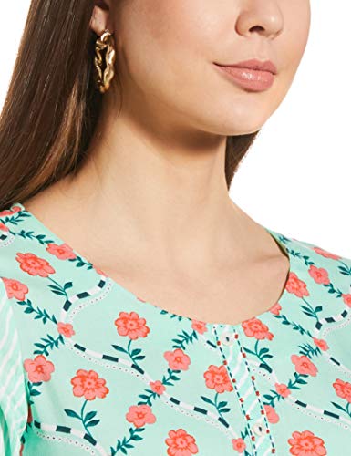 Image of Mint Green Viscose Rayon A Line Kurta