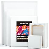 Shuttle Art キャンバス 15枚セット 5サイズ入り 綿100% サイズごとに3枚 アクリル画・水彩画・油絵画兼用 厚手 張りキャンバス 塗装 コラージュ 描画 イラスト 子供 初心者 野外 学校 絵画教室