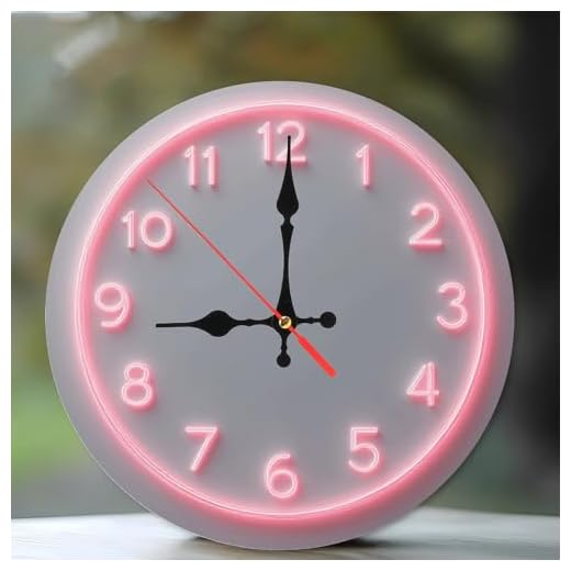 Pink Neon Clock Wall Decor Home Decor 10-Inch Wooden Wall Clock, Silent Movement, Battery Operated (AA Batteries Not Included), Artistic Home Decor, Perfect for Home Accents