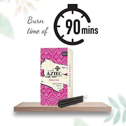 Aztec Soul Sticks | 6Pc Hand Rolled Artisan Resin Incense Sticks For Yoga Meditation Relaxation Aromatherapy Cleansing And Purification | Long Lasting Slow Burn (Rosemary) #TOP2