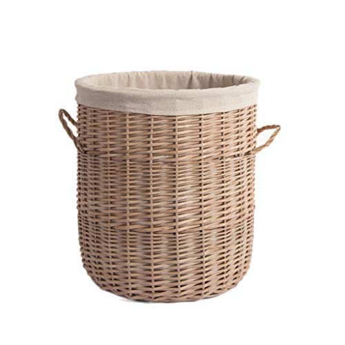 Panier à linge en rotin dans la salle de bain, bac de rangement pour vêtements