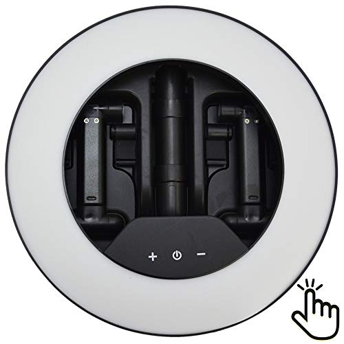 Iluminador Ring Light Dobrável 21cm 3 Suportes Preto CBRN14354