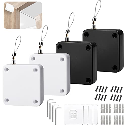 Ferme Porte Automatique, SKJJL 4 Pièces Ferme-Porte Automatique, Fermeture Porte avec Capteur avec Cordon de Serrage, Ferme Porte Interieur pour Tous les Types Dalliages Daluminium, Portes en Bois