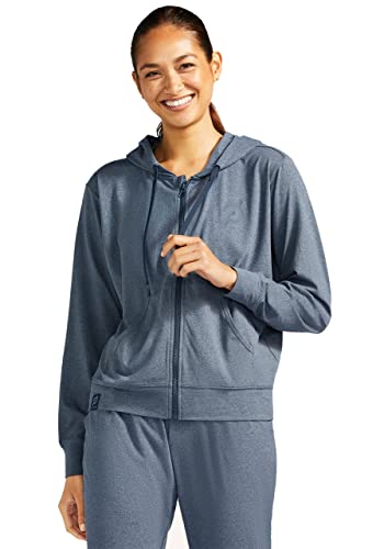 Peloton Women's Standard Dreamblend Relaxed Full Zip Hoodie, Blue, Small #TOP21