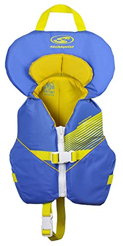 Stohlquist Waterware Toddler Life Jacket Coast Guard Approved Life Vest for Infants, Blue/Yellow, 8-30 Pounds