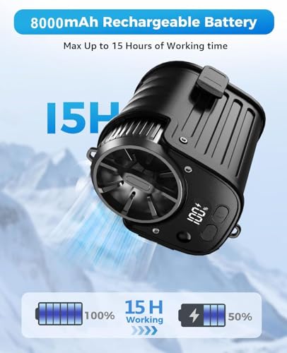 Image of ARCTICOOL Waist Fan Portable Fan with over 24H Working Time, 16000RPM Strong Airflow Wearable small Belt Fan Personal Waist Clip for Clothes Work Hiking Outdoor Jobsite (Silver Black)