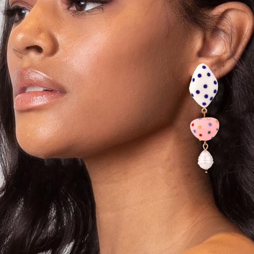 Colorful Earrings Asymmetrical Statement Dangle Earring Long Aesthetic Candy Color Earrings Acrylic Jewelry for Women2