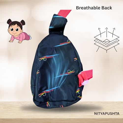 Image of Kids Small Cartoon Design Sling Crossbody Shoulder Bag for Boys & Girls, School Travel & Casual Backpack with Adjustable Strap for Children & Toddlers