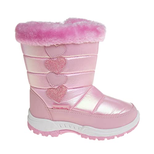 Rugged Bear Girls Snow Boot, Pink/Hearts, 9 Toddler2