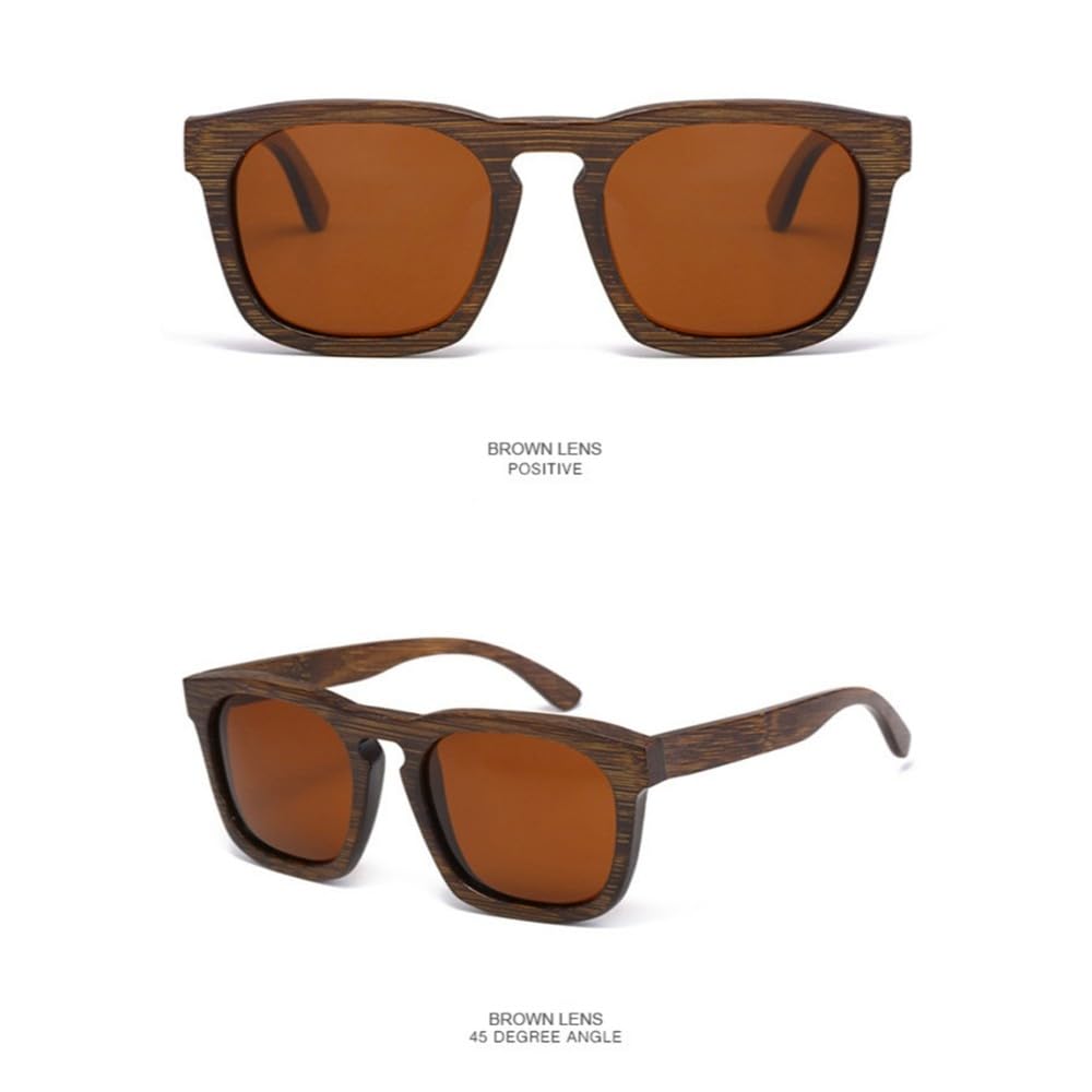Vintage Holzrahmen Sonnenbrille Schwarze Bambusbrille Für Männer Polarisiert UV400 Schutz