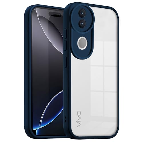 Image of V-TAN Back Cover for Vivo V50 5G Compatible Case, Transparent Clear, TPU, Camera Protective Shockproof Cover, Blue