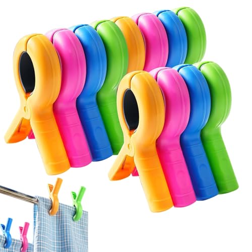 Tbintul 12 Piezas Pinzas Toalla Playa, Grande Pinzas Ropa, Pinza Ropa Que no Dejan Marca, para Tumbonas de Playa, Ropa de Cama, Sillas de Piscina