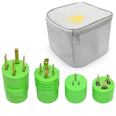 4-Pack All-in-One RV Must Have 2024 Generator Power Adapter Converter Kit with Storage Bag - 14-50P to TT-30R, 5-15P to TT-30R, L14-30P to TT-30R, L5-30P to TT-30R Twist Lock Trailer Camper