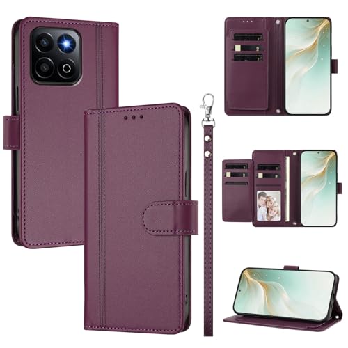 �X�}�z�P�[�X �Ή��@�� for Honor 400 Smart,�Ή��@�� for Honor X7D �X�}�z�P�[�X�y�E�H���b�g�f�U�C�� �f���A���J�[�h�X���b�g �L���b�V�� �t���b�v���X�^���h �����h�~�zViolet