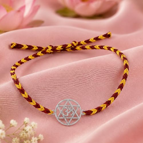 Image of Unniyarcha 925 Sterling Silver God Blessings Rakhi for Men | Certified Silver Raksha Bandhan Rakhi for Brother