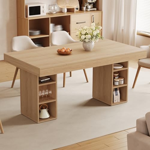 Garvee 63-Inch Large Dining Table for 4-6 with Dual Side