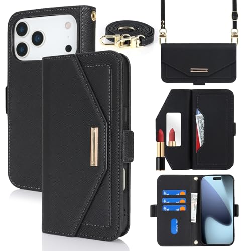 Jaorty Crossbody Wallet for iPhone 17 Pro Max Case with Strap,Black by Jaorty - Used condition - US$7.58
