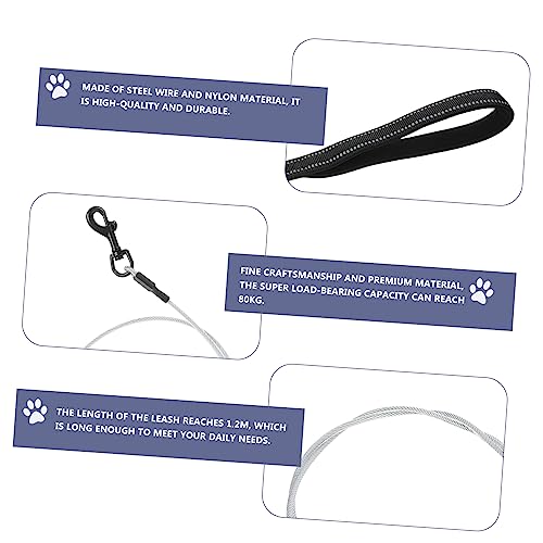 1 pç coleira para cães animais de estimação passeio seguro para cachorrinho corda de fio de aço guia