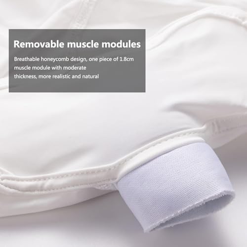 Fake Muscle T-Shirt for Mens, Invisible Chest Padded Underwear, Enhancers Chest Vest4