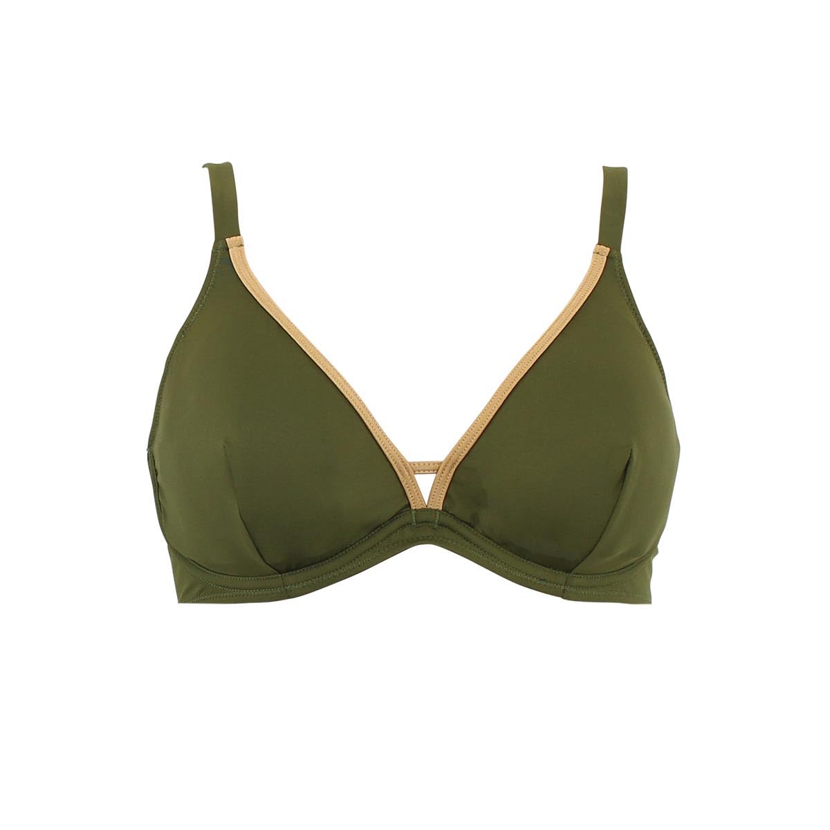 Haut de maillot triangle Janine Robin Venezia kaki 90E idéal pour vos vacances à la mer