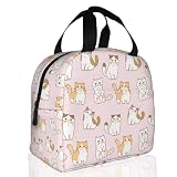 Cute Cartoon Cat Pink Lunch Box,Insulated Lunch Bag for Girls Boys,Reusable...