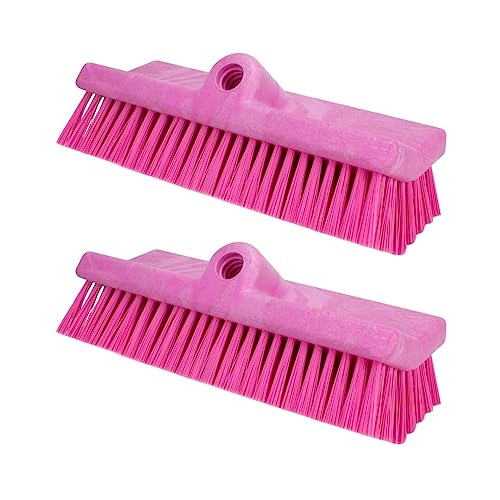 Image of SPARTA 40423EC26 Plastic Floor Scrub Brush, Wall Brush, Equipment Brush With Nonabsorbent Bristles For Industrial Kitchens, Hospitals, Commercial Cleaning, 10 Inches, Pink, (Pack of 2)