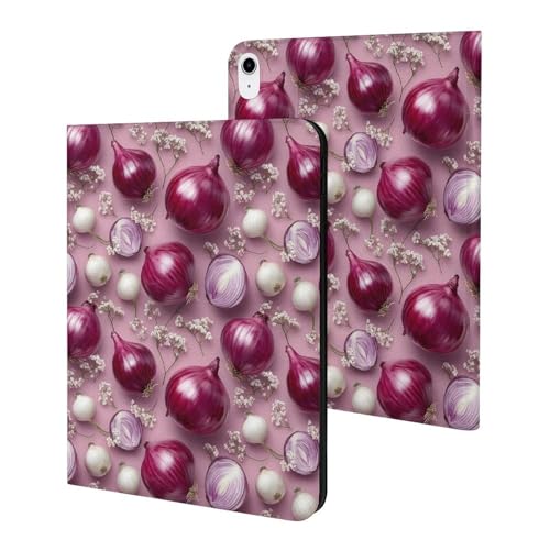 Coque fine iPad 10e génération 10.9 compatible iPad 11 2025 étui imprimé oignon avec veille