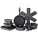 SENSARTE 17 Teiliges Topfset, Pfannenset Antihaft-Kochgeschirr mit Abnehmbarem Griff, Topfset Induktion Geschirrspüler und Backofenfest, Gesundes Antihaft-Wohnmobil-Kochgeschirr, PFOA-Frei (Schwarz) Back Set günstig Kaufen-SENSARTE 17 Teiliges Topfset, Pfannenset Antihaft-Kochgeschirr mit Abnehmbarem Griff, Topfset Induktion Geschirrspüler und Backofenfest, Gesundes Antihaft-Wohnmobil-Kochgeschirr, PFOA-Frei (Schwarz)