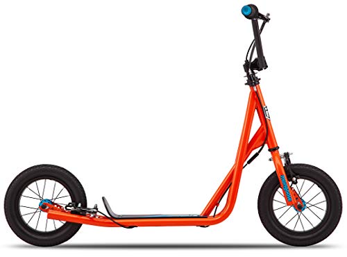 Mongoose Trace Air Non-Electric Scooter for Youth Boys Girls Age 8+ Year Old, Max Weight 220 lbs., 12-Inch Air Tires, BMX-Style Handlebar, Wide Foot Deck, Orange