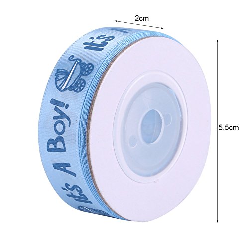 Pack of 2 Roll/10 Yard IT is A BOY/Girl Baby Shower Christening Party Favor Gift Stain Ribbon (Blue) - Image 4