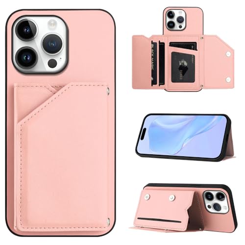 Étui portefeuille en cuir or rose avec support pour iPhone 11