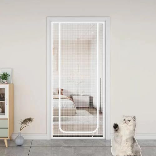 Moustiquaire de porte pour chat 220x90cm avec fermeture éclair - 4