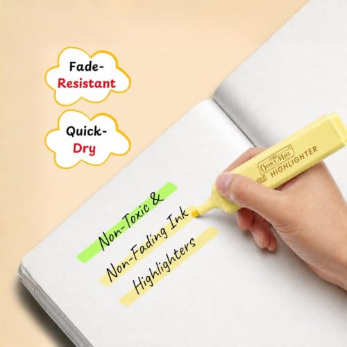 Image of Soni Officemate Pastel Highlighters | 5 Smoothing Shades Hilighter Pouch Pack | Flexible Line Width | Quick Drying & Smudge Proof Pastel Ink | Non-Toxic | Safe for Children's | Chisel Tip | Pack of 1